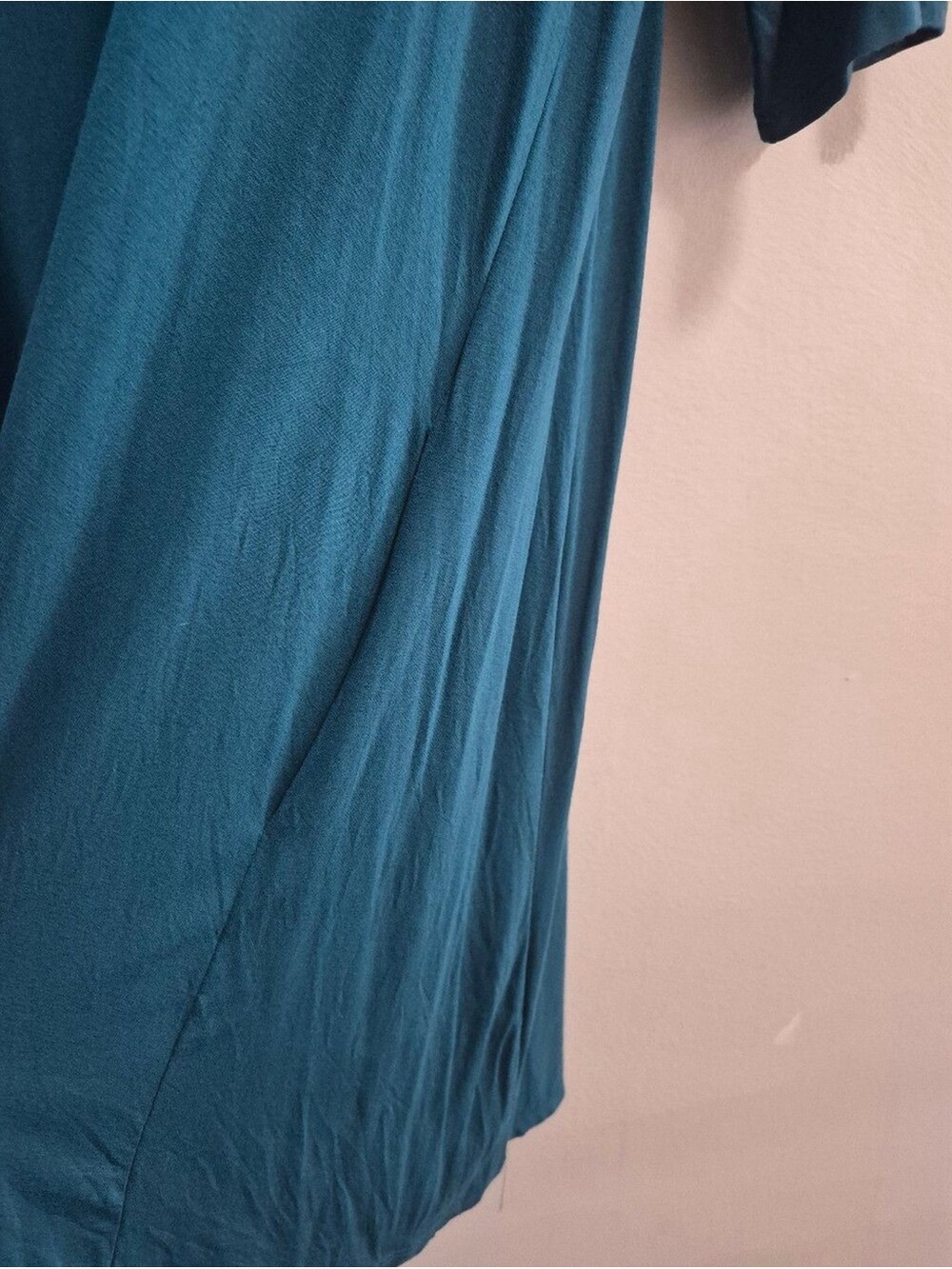 Eileen Fisher Long Blue Teal Jersey Knit Stretchy Tunic Top - Picture 3 of 7